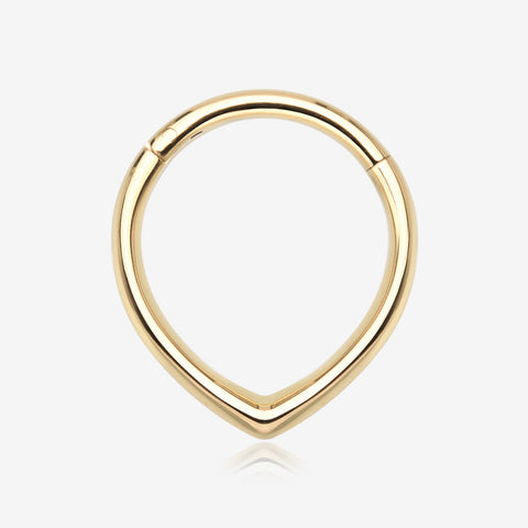 Pure24K Implant Grade Titanium Classic Teardrop Clicker Hoop Ring