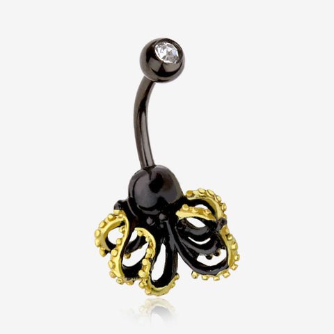 Blackline Kraken Sea Monster Belly Button Ring