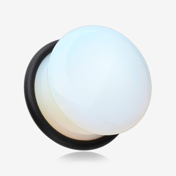 A Pair of Opalite Stone Single Flared Plug with O-Ring