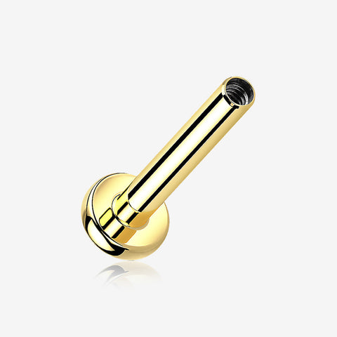 Implant Grade Titanium Golden Internally Threaded Labret Stud Bar Part
