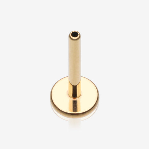Implant Grade Titanium OneFit Threadless Golden 4mm Base Flat Back Stud Labret Bar Part