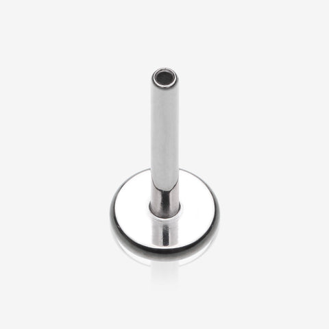 A Pair of Implant Grade Titanium Bezel Set Sparkle Internally Threaded Nipple Barbell