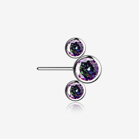 Implant Grade Titanium OneFit Threadless Triple Bubble Sparkle Front Facing Top Part-Vitrail Medium