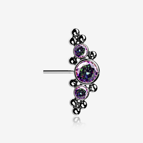 Implant Grade Titanium OneFit Threadless Sparkle Arc Bali Beads Front Facing Part-Vitrail Medium