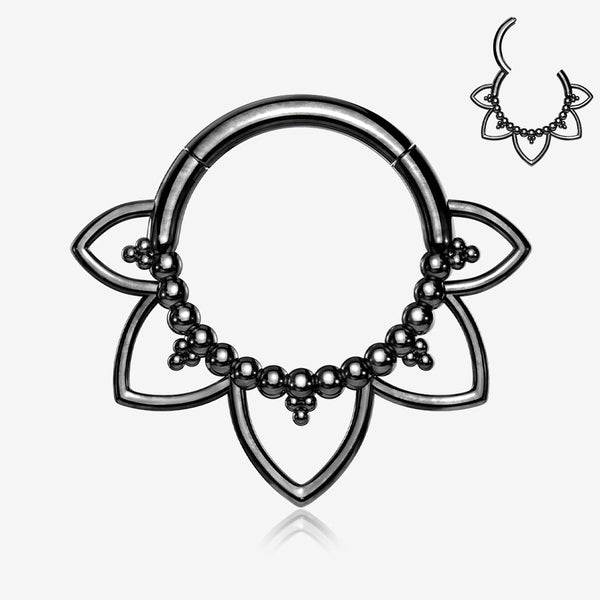 Blackline Royal Bali Floral Seamless Clicker Hoop Ring