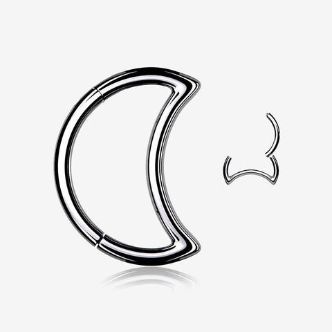 Crescent Moon Seamless Clicker Hoop Ring