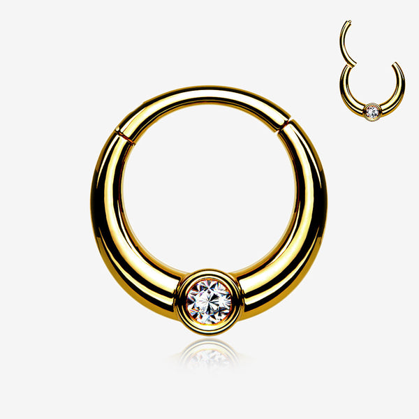Golden Sparkle Eclipse Seamless Clicker Hoop Ring