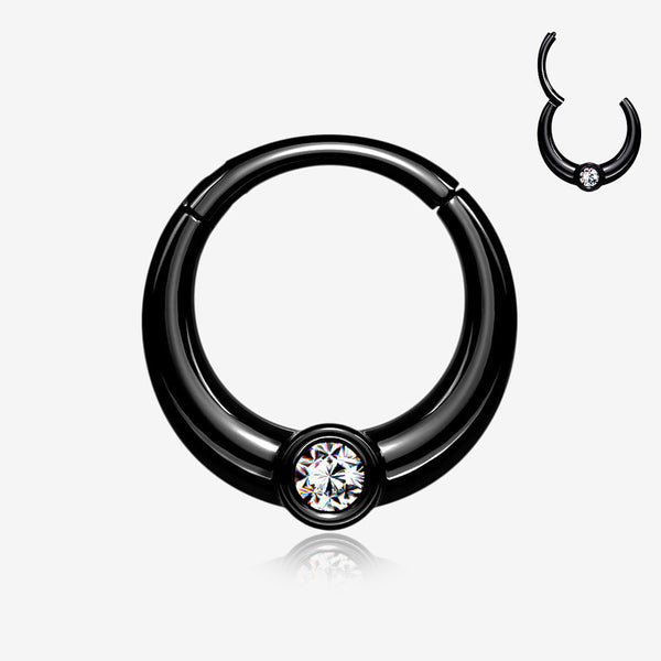 Blackline Sparkle Eclipse Seamless Clicker Hoop Ring
