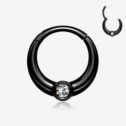 Blackline Sparkle Eclipse Seamless Clicker Hoop Ring