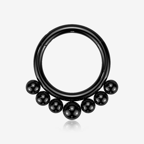 Implant Grade Titanium Blackline Bali Beads Clicker Hoop Ring