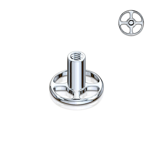 Implant Grade Titanium 2-Hole Dermal Anchor Round Base