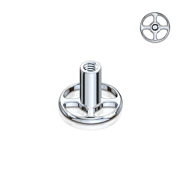 Implant Grade Titanium 4-Hole Dermal Anchor Round Base