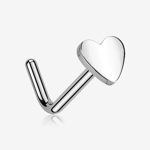 Implant Grade Titanium Heart Icon L-Shaped Nose Ring
