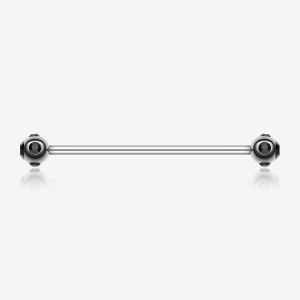 Aurora Gem Ball Industrial Barbell-Black