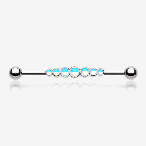 Iridescent Revo Dazzling Row Sparkle Industrial Barbell
