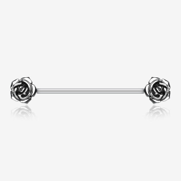 Double Rose Flower Industrial Barbell-Steel