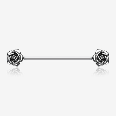 Double Rose Flower Industrial Barbell-Steel