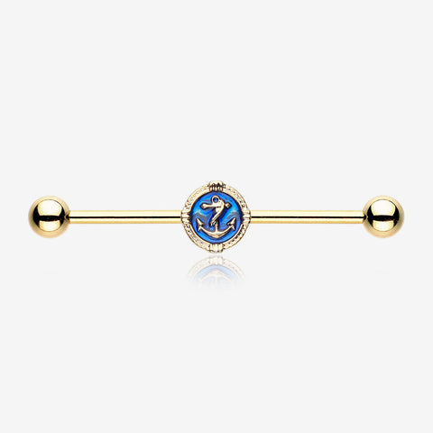 Golden Anchor Rivet Industrial Barbell-Blue