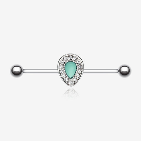 Avice Turquoise Industrial Barbell-Clear Gem/Turquoise