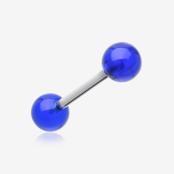 UV Acrylic Barbell Tongue Ring-Blue