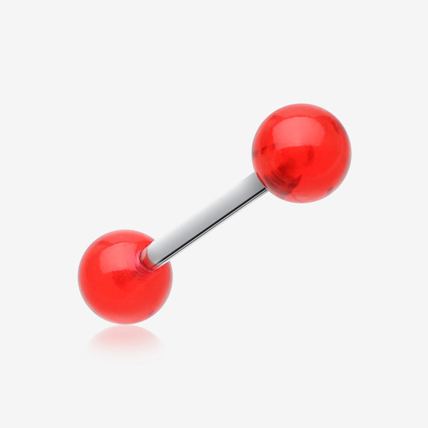 UV Acrylic Barbell Tongue Ring-Red
