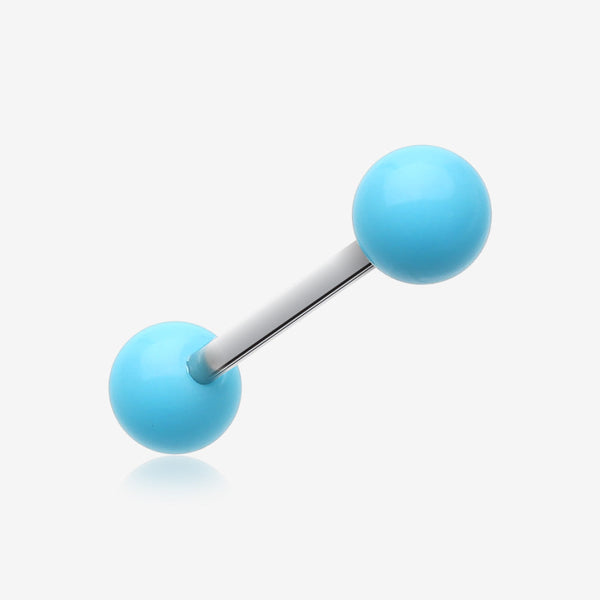 Neon Acrylic Barbell Tongue Ring-Light Blue