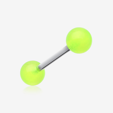 Glow in the Dark UV Acrylic Barbell Tongue Ring-Green