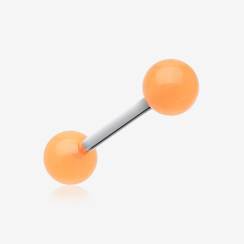Glow in the Dark UV Acrylic Barbell Tongue Ring-Orange