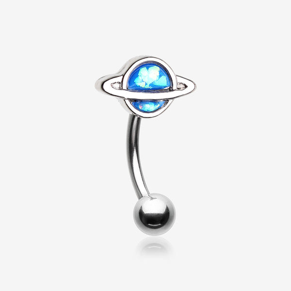 Blue Planet Opalescent Sparkle Curved Barbell-Blue