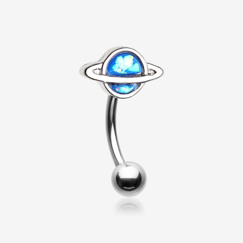 Blue Planet Opalescent Sparkle Curved Barbell-Blue