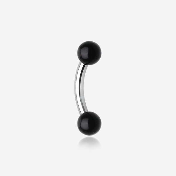 Acrylic Ball Curved Barbell Eyebrow Ring-Black