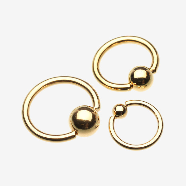Gold Plated Basic Captive Bead Ring