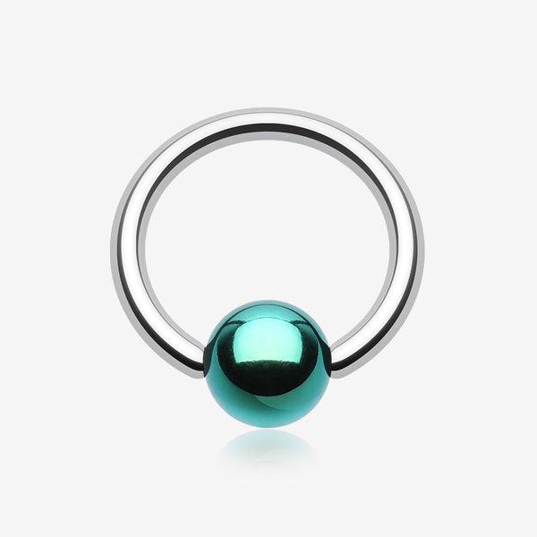 Colorline PVD Ball Ends Steel Captive Bead Ring-Green