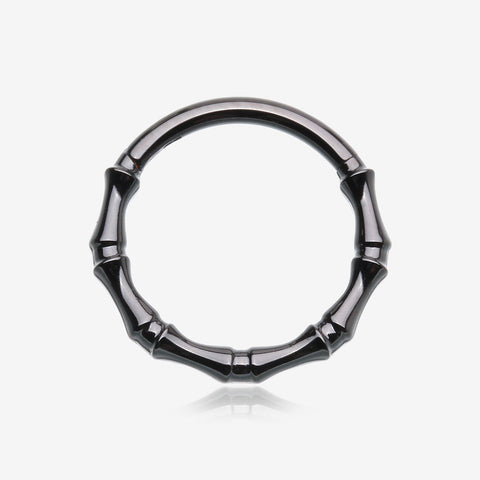 Blackline Tribal Bones Clicker Hoop Ring