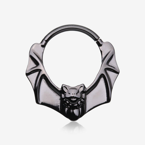 Blackline Flying Night Bat Steel Clicker Hoop Ring