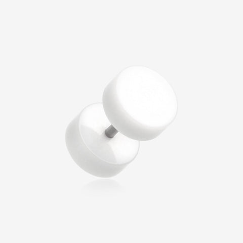 A Pair of Solid Acrylic Faux Gauge Plug Earring-White