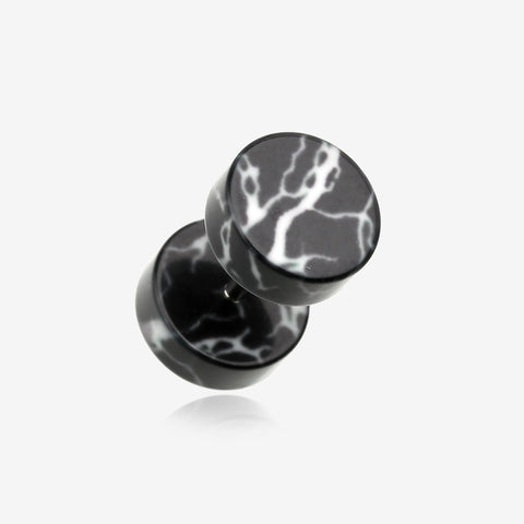 A Pair of Lightning Thunder Acrylic Fake Plug Earring-Black