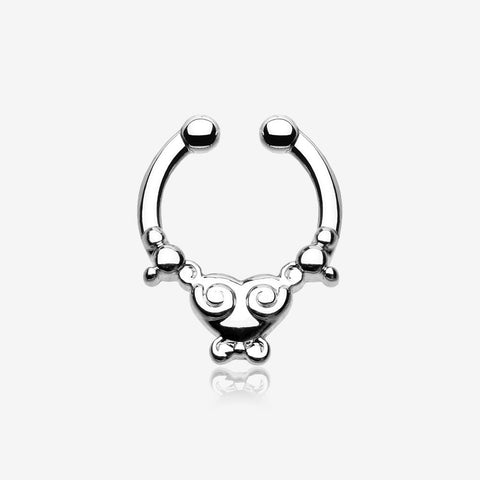 Tribal Saia Fake Septum Clip-On Ring-Steel