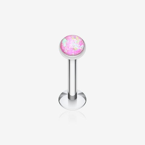 Opal Glitter Shower Dome Steel Labret-Pink