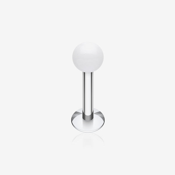 Basic UV Acrylic Ball Top Labret-White