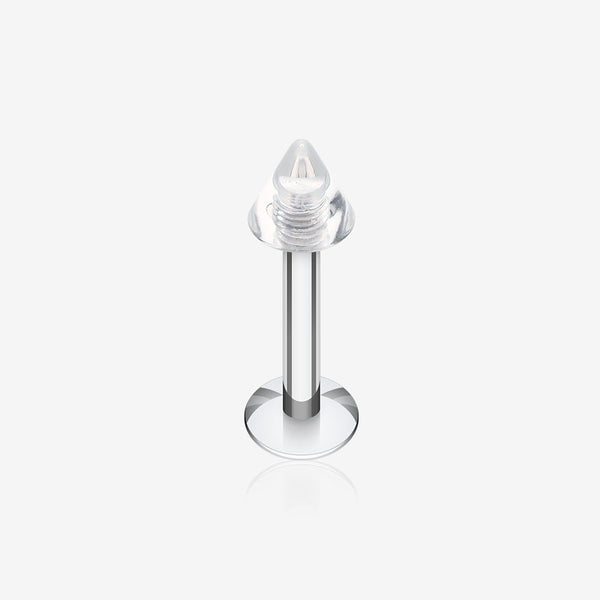 Basic UV Acrylic Spike Top Labret-Clear Gem