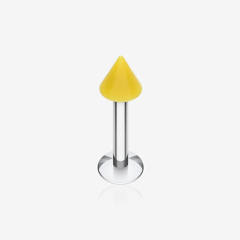 Neon UV Acrylic Spike Top Labret-Yellow