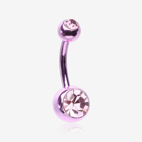 Jelly Belly Unity Gem Belly Button Ring-Light Purple