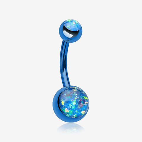Colorline Opal Sparkle Shower Belly Button Ring-Blue