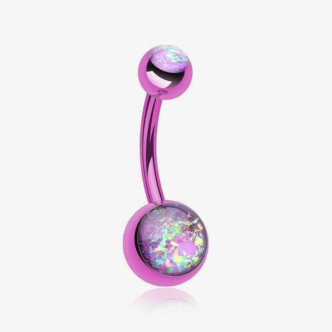 Colorline Opal Sparkle Shower Belly Button Ring-Purple