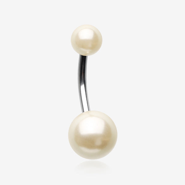 Pearlescent Luster Basic Belly Button Ring-Peach