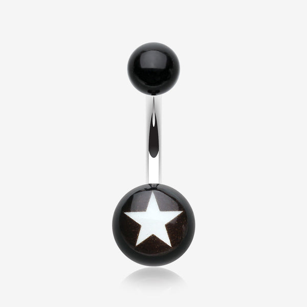 Nova Star Acrylic Belly Button Ring-White