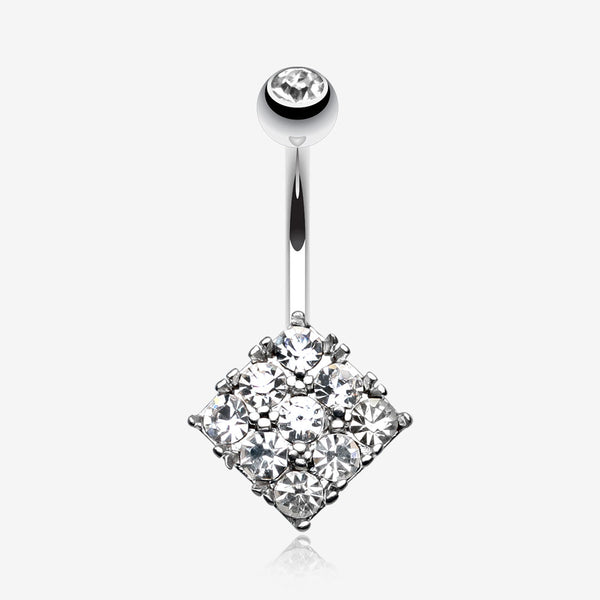 Sparkle Overload Belly Button Ring-Clear Gem