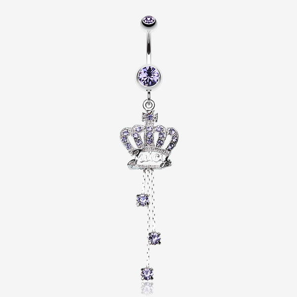 Royal Crown Sparkle Belly Ring-Tanzanite