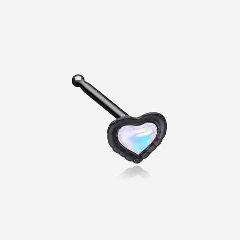 Blackline Iridescent Revo Heart Nose Stud Ring